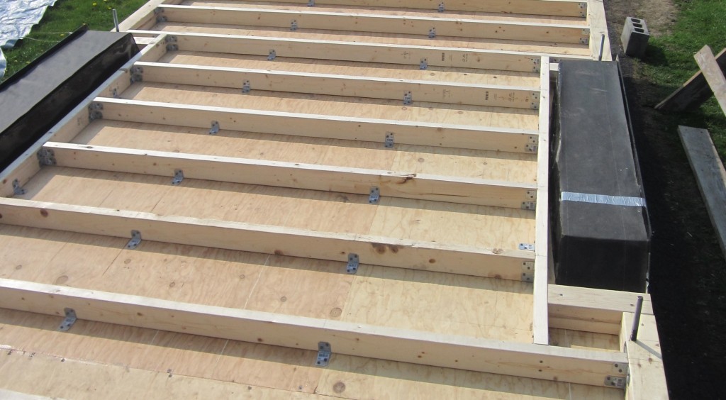 You see can spacing of hold-downs in the subfloor.