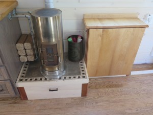 Dining Table and Wood Stove    
